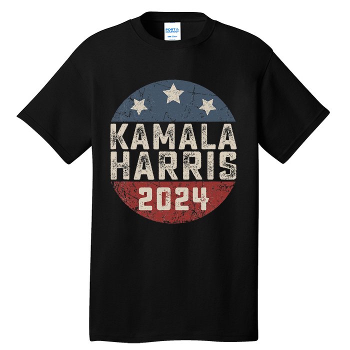 Kamala Harris 2024 For President Retro Button Election Tall T-Shirt