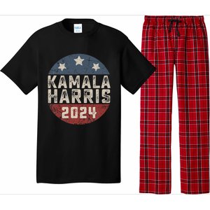 Kamala Harris 2024 For President Retro Button Election Pajama Set