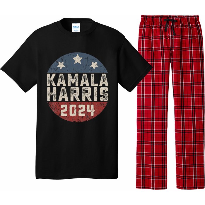 Kamala Harris 2024 For President Retro Button Election Pajama Set