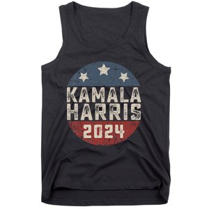 Kamala Harris 2024 For President Retro Button Election Tank Top