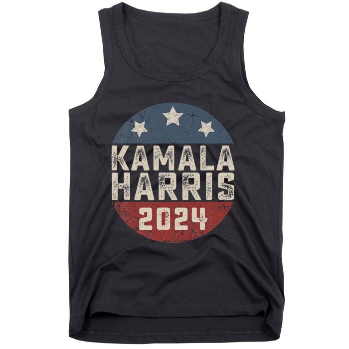 Kamala Harris 2024 For President Retro Button Election Tank Top