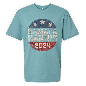 Kamala Harris 2024 For President Retro Button Election Sueded Cloud Jersey T-Shirt