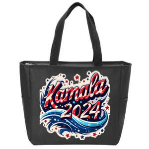 Kamala Harris 2024 Dynamic Patriotic Design For Election Zip Tote Bag