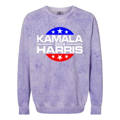 Kamala Harris 2024 For President Campaign Button Style Colorblast Crewneck Sweatshirt