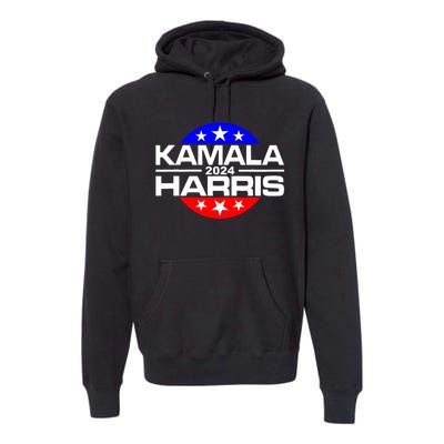 Kamala Harris 2024 For President Campaign Button Style Premium Hoodie