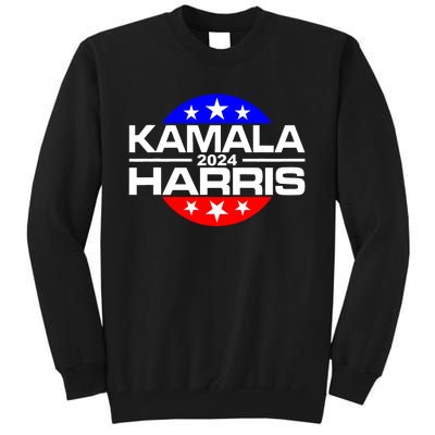 Kamala Harris 2024 For President Campaign Button Style Tall Sweatshirt