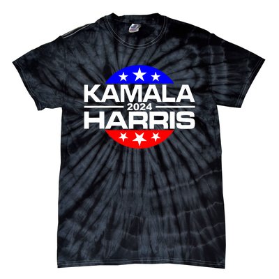 Kamala Harris 2024 For President Campaign Button Style Tie-Dye T-Shirt