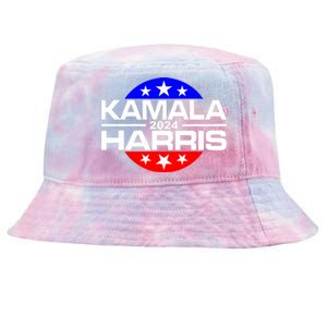 Kamala Harris 2024 For President Campaign Button Style Tie-Dyed Bucket Hat