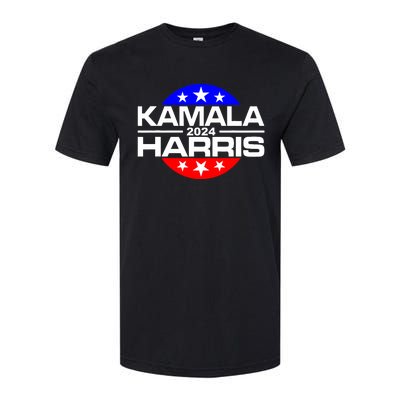 Kamala Harris 2024 For President Campaign Button Style Softstyle® CVC T-Shirt