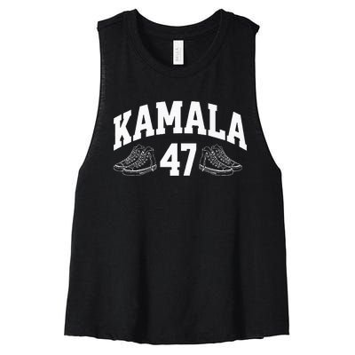 Kamala Harris 2024 47th President Chucks And Pearls Vote Premium Women's Racerback Cropped Tank