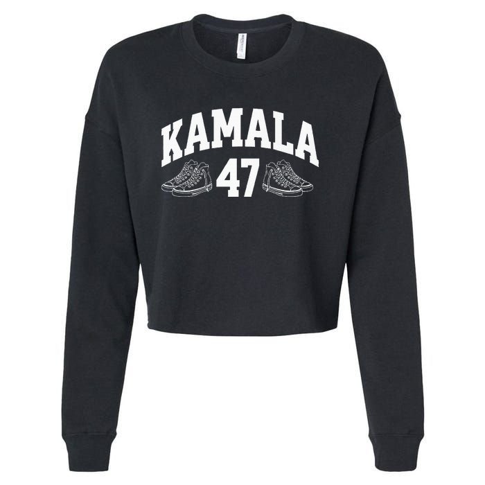 Kamala Harris 2024 47th President Chucks And Pearls Vote Premium Cropped Pullover Crew