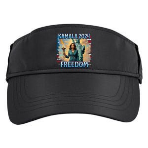 Kamala Harris 2024 For President Campaign Lady Liberty Torch Adult Drive Performance Visor