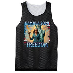 Kamala Harris 2024 For President Campaign Lady Liberty Torch Mesh Reversible Basketball Jersey Tank