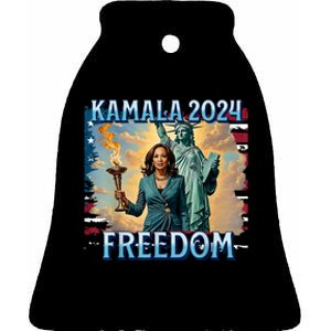 Kamala Harris 2024 For President Campaign Lady Liberty Torch Ceramic Bell Ornament