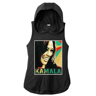 Kamala Harris 2024 Kamala For President Ladies PosiCharge Tri-Blend Wicking Draft Hoodie Tank