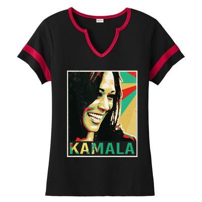 Kamala Harris 2024 Kamala For President Ladies Halftime Notch Neck Tee