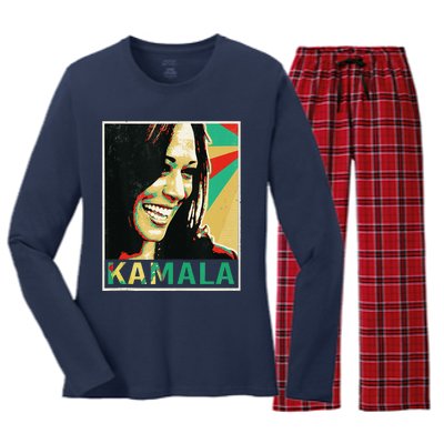 Kamala Harris 2024 Kamala For President Women's Long Sleeve Flannel Pajama Set 