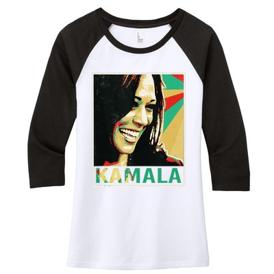 Kamala Harris 2024 Kamala For President Women's Tri-Blend 3/4-Sleeve Raglan Shirt