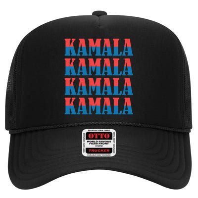 Kamala Harris 2024 President Harris Election High Crown Mesh Back Trucker Hat