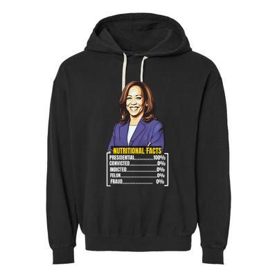 Kamala Harris 2024 For President Harris Versus Trump Facts Garment-Dyed Fleece Hoodie