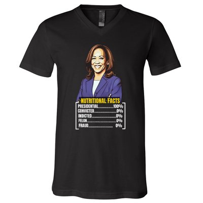 Kamala Harris 2024 For President Harris Versus Trump Facts V-Neck T-Shirt