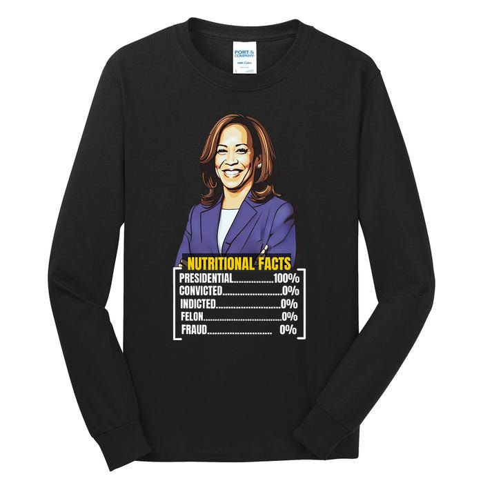 Kamala Harris 2024 For President Harris Versus Trump Facts Tall Long Sleeve T-Shirt