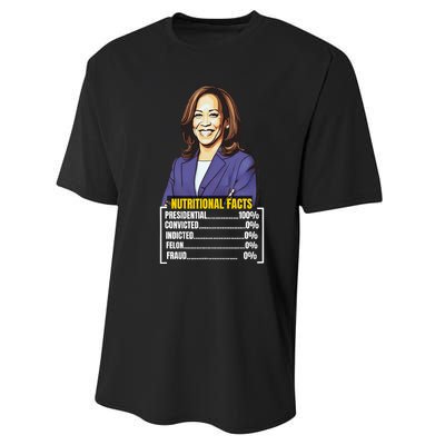 Kamala Harris 2024 For President Harris Versus Trump Facts Performance Sprint T-Shirt