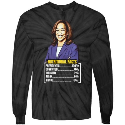 Kamala Harris 2024 For President Harris Versus Trump Facts Tie-Dye Long Sleeve Shirt