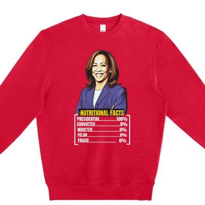 Kamala Harris 2024 For President Harris Versus Trump Facts Premium Crewneck Sweatshirt