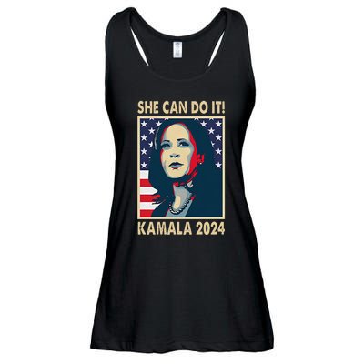 Kamala Harris 2024  Madam President Ladies Essential Flowy Tank