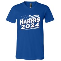 Kamala Harris 2024 For President I Am Speaking Vintage Flag Gift V-Neck T-Shirt