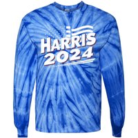 Kamala Harris 2024 For President I Am Speaking Vintage Flag Gift Tie-Dye Long Sleeve Shirt