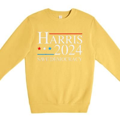 Kamala Harris 2024 Save Democratic Election Campaign Us Flag Premium Crewneck Sweatshirt