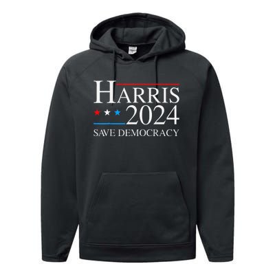 Kamala Harris 2024 Save Democratic Election Campaign Us Flag Performance Fleece Hoodie