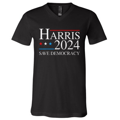 Kamala Harris 2024 Save Democratic Election Campaign Us Flag V-Neck T-Shirt