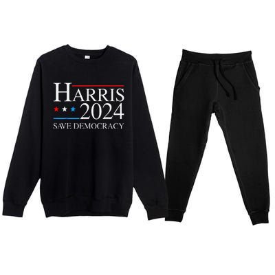 Kamala Harris 2024 Save Democratic Election Campaign Us Flag Premium Crewneck Sweatsuit Set