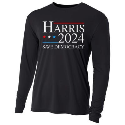 Kamala Harris 2024 Save Democratic Election Campaign Us Flag Cooling Performance Long Sleeve Crew