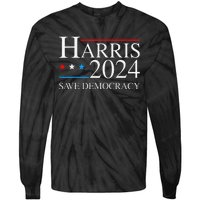 Kamala Harris 2024 Save Democratic Election Campaign Us Flag Tie-Dye Long Sleeve Shirt