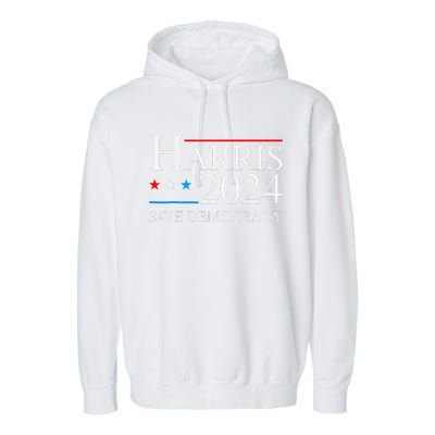 Kamala Harris 2024 Save Democratic Election Campaign Us Flag Garment-Dyed Fleece Hoodie