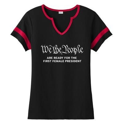 Kamala Harris 2024 We The People First Female President Ladies Halftime Notch Neck Tee