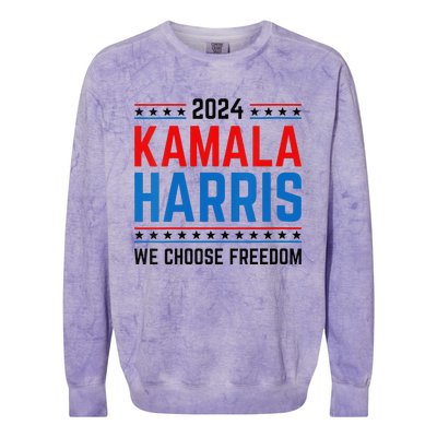 Kamala Harris 2024 We Choose Freedom Election Vote Democrat Colorblast Crewneck Sweatshirt