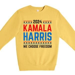 Kamala Harris 2024 We Choose Freedom Election Vote Democrat Premium Crewneck Sweatshirt