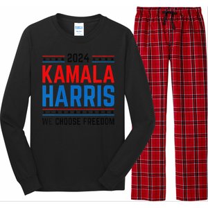 Kamala Harris 2024 We Choose Freedom Election Vote Democrat Long Sleeve Pajama Set