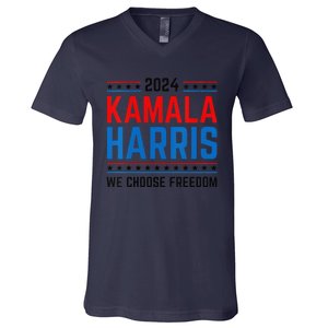 Kamala Harris 2024 We Choose Freedom Election Vote Democrat V-Neck T-Shirt