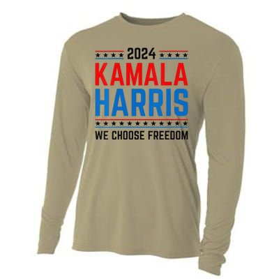 Kamala Harris 2024 We Choose Freedom Election Vote Democrat Cooling Performance Long Sleeve Crew