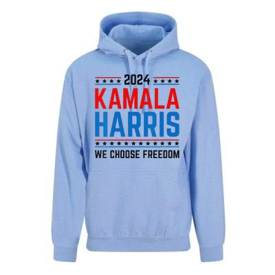 Kamala Harris 2024 We Choose Freedom Election Vote Democrat Unisex Surf Hoodie