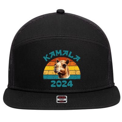 Kamala Harris 2024 For President Retro Camel Campaign 7 Panel Mesh Trucker Snapback Hat