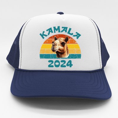 Kamala Harris 2024 For President Retro Camel Campaign Trucker Hat