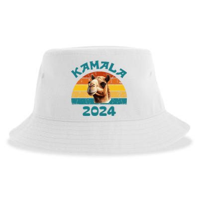 Kamala Harris 2024 For President Retro Camel Campaign Sustainable Bucket Hat