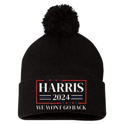 Kamala Harris 2024 We WonT Go Back 47th President Pom Pom 12in Knit Beanie